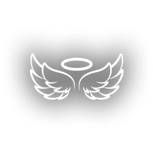 Melek Kanatları Araba Sticker 17x17 Cm Beyaz