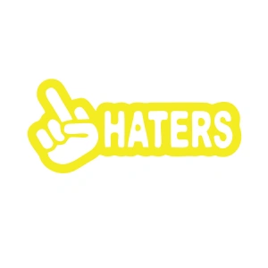 Haters Araba Sticker 17x17 Cm Sarı