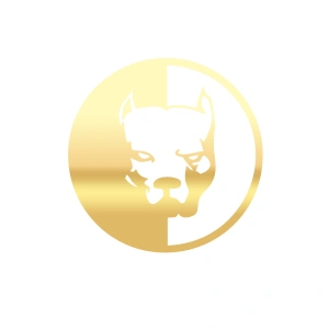 Pitbull Araba Stickeri 17x17 Cm Gold