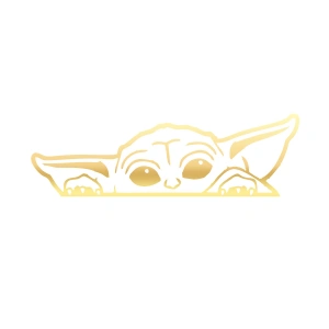 Baby Yoda Araba Stickeri 17x17 Cm Gold