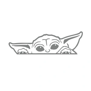 Baby Yoda Araba Stickeri 17x17 Cm Gri
