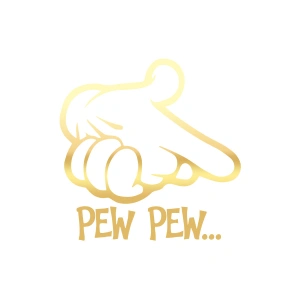 Pew Pew Araba Stickeri 17x17 Cm Gold