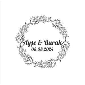 Noel Temalı Meyveli Yuvarlak Etiket Kına Nişan Düğün 3x3 cm özel etiket / 50 adet sticker