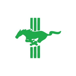 Mustang Amblemi Araba Stickeri 17x17 Cm Yeşil