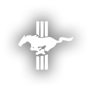 Mustang Amblemi Araba Stickeri 17x17 Cm Beyaz