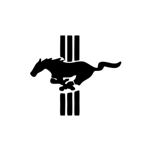 Mustang Amblemi Araba Stickeri 17x17 Cm Siyah