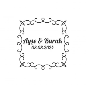 Çam Yapraklı Kırmızı Meyveli Etiket Kına Nişan Düğün 3x3 cm özel etiket / 50 adet sticker