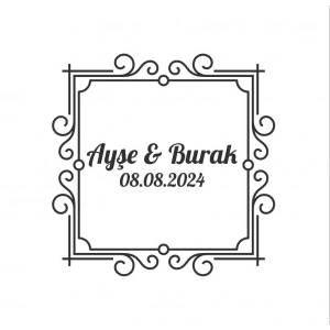 Altın Boynuzlu Kış Çelengi Etiketi Kına Nişan Düğün 3x3 cm özel etiket / 50 adet sticker