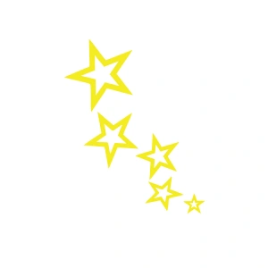 Yıldızlar Araba Sticker 17x17 Cm Sarı