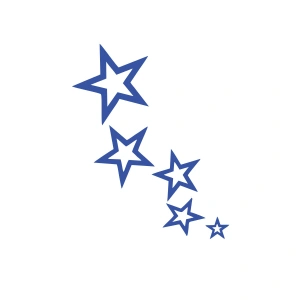 Yıldızlar Araba Sticker 17x17 Cm Mavi