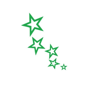 Yıldızlar Araba Sticker 17x17 Cm Yeşil