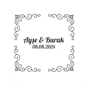 Yuvarlak Geyik Boynuzlu Çiçek Etiketi Kına Nişan Düğün 3x3 cm özel etiket / 50 adet sticker