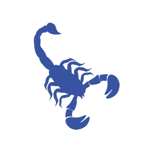 Akrep Araba Sticker 17x17 Cm Mavi