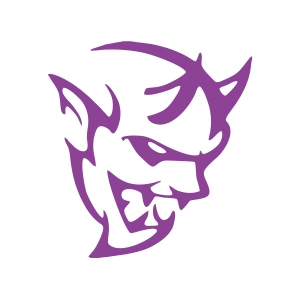 Şeytan Araba Sticker 17x17 Cm Mor