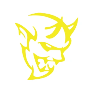 Şeytan Araba Sticker 17x17 Cm Sarı