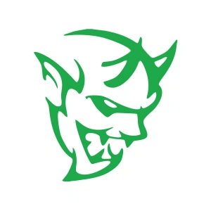 Şeytan Araba Sticker 17x17 Cm Yeşil