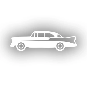 Klasik Araba Araba Sticker 17x17 Cm Beyaz