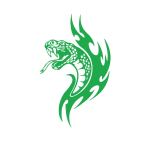 Yılan Araba Sticker 17x17 Cm Yeşil