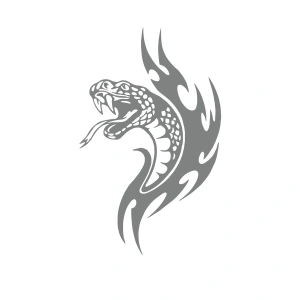 Yılan Araba Sticker 17x17 Cm Gri