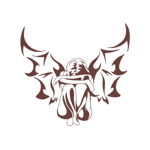 Melek Araba Sticker 17x17 Cm Kahverengi