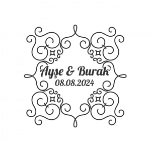 Kış Yaprakları ve Meyveli Yuvarlak Etiket Kına Nişan Düğün 3x3 cm özel etiket / 50 adet sticker