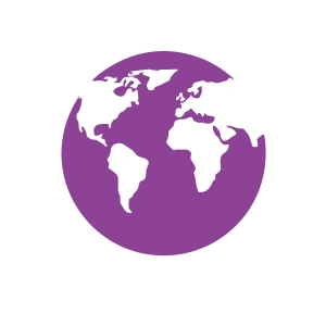 Dünya Araba Sticker 17x17 Cm Mor