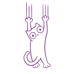 Tutunmaya Çalışan Kedi Araba Sticker 17x17 Cm Mor