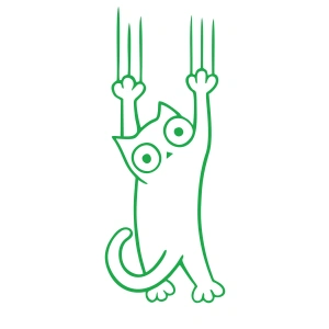 Tutunmaya Çalışan Kedi Araba Sticker 17x17 Cm Yeşil