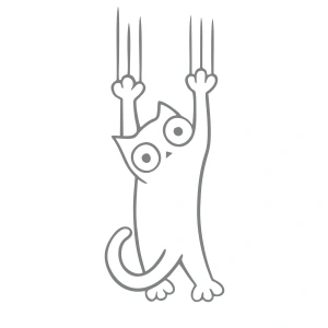 Tutunmaya Çalışan Kedi Araba Sticker 17x17 Cm Gri