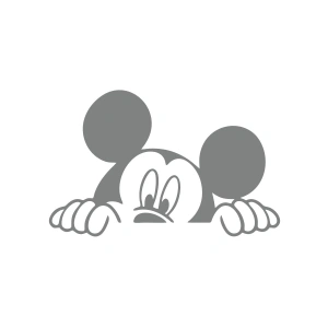 Mickey Mouse Araba Sticker  17x17 Cm Gri