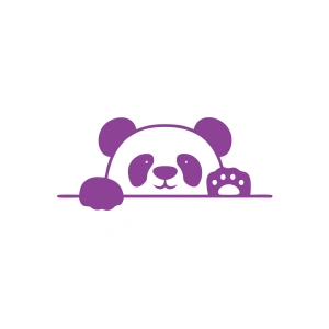 Panda Araba Sticker 17x17 Cm Mor