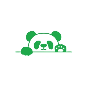 Panda Araba Sticker 17x17 Cm Yeşil