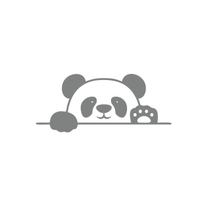 Panda Araba Sticker 17x17 Cm Gri