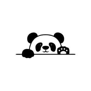 Panda Araba Sticker 17x17 Cm Siyah