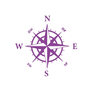 Pusula Araba Sticker 17x17 Cm Mor