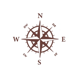 Pusula Araba Sticker 17x17 Cm Kahverengi