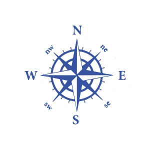 Pusula Araba Sticker 17x17 Cm Mavi