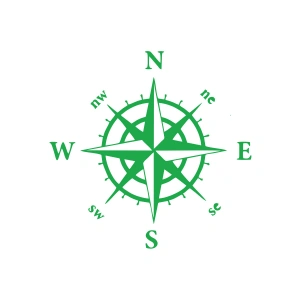 Pusula Araba Sticker 17x17 Cm Yeşil