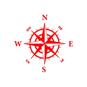 Pusula Araba Sticker 17x17 Cm Kırmızı