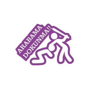 Arabama Dokunma Araba Sticker 17x17 Cm Mor