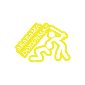 Arabama Dokunma Araba Sticker 17x17 Cm Sarı