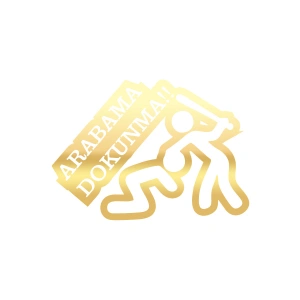 Arabama Dokunma Araba Sticker 17x17 Cm Gold