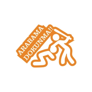 Arabama Dokunma Araba Sticker 17x17 Cm Turuncu