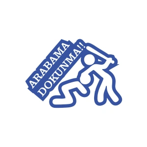 Arabama Dokunma Araba Sticker 17x17 Cm Mavi