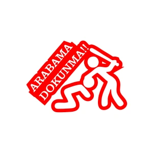 Arabama Dokunma Araba Sticker 17x17 Cm Kırmızı