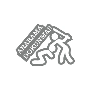 Arabama Dokunma Araba Sticker 17x17 Cm Gri