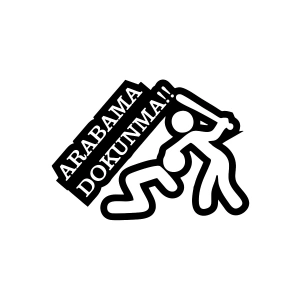 Arabama Dokunma Araba Sticker 17x17 Cm Siyah