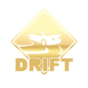 Drift Araba Sticker 17x17 Cm Gold