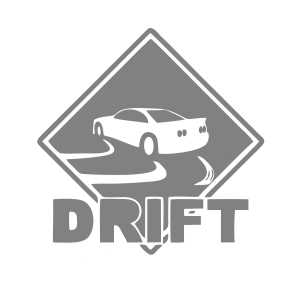 Drift Araba Sticker 17x17 Cm Gri