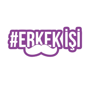 Erkek İşi Araba Sticker 17x17 Cm Mor